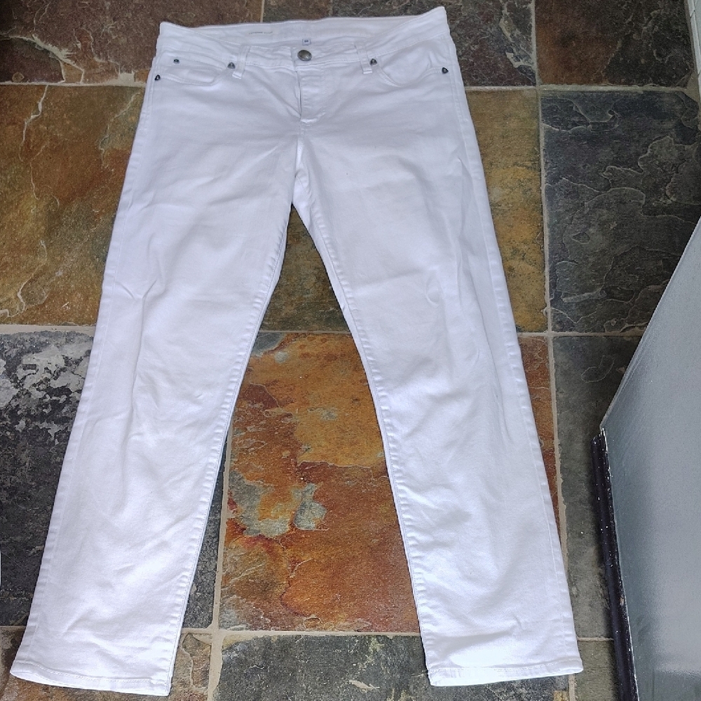 White Straight-Leg Jeans